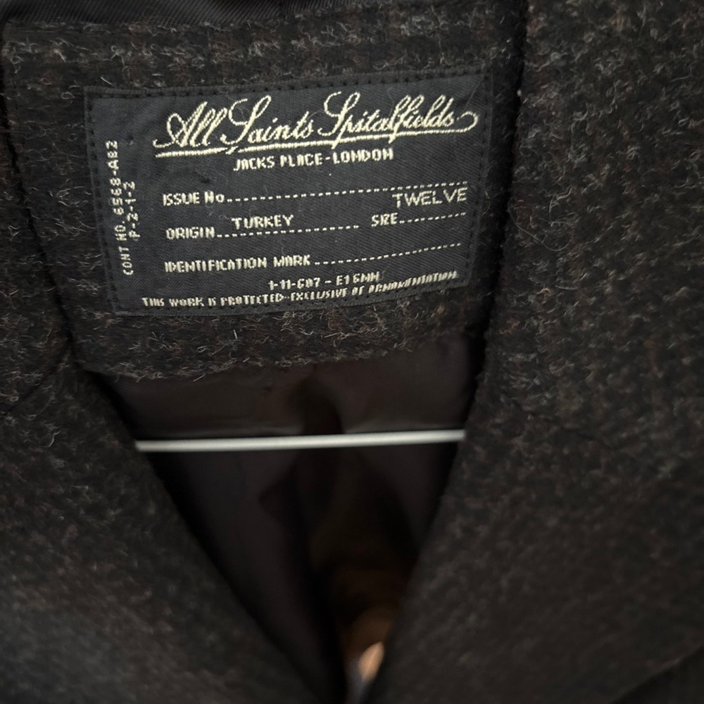 VTG All Saints Spitalfield Eton black houndstooth jacket - Picture 5 of 6